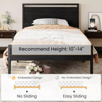 SHA CERLIN 14 Inch Twin Size Metal Platform Bed Frame - Image 7