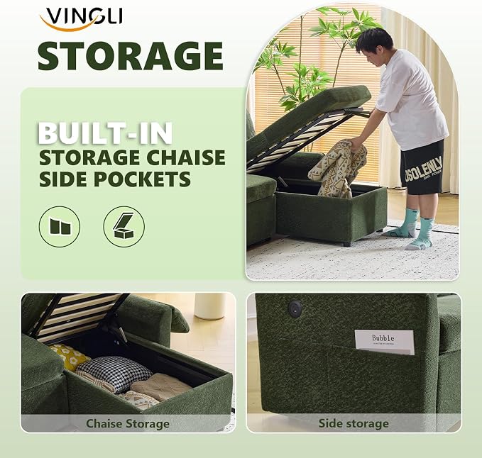 VINGLI Convertible Sofa Bed Couches - Image 5