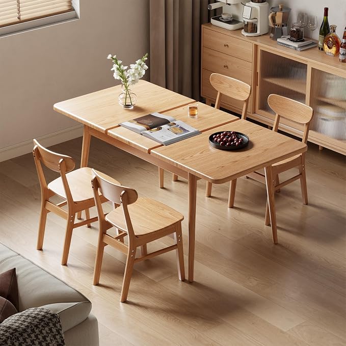 Muwuele Solid Wood Extendable Dining Table by Muwuele