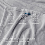 Bedsure GentleSoft Fleece Blankets King Size Light Grey - Image 3