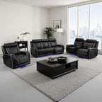 Power Recliner Sofa Set with LED, Breathable Leather Recliner Couch Loveseat - Image 6
