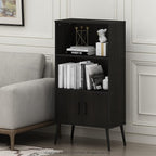 Furinno Claude Mid Century Style Accent Wooden Leg Bookcase Cabinet - Image 4