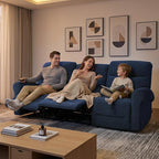 MCombo 87.8" Wall Hugger Power Reclining Sofa, 3-Seat Triple Recliner Couch - Image 2