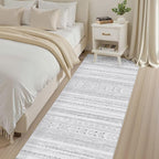 cotiled Hallway 2.6x8 Runner Rugs Washable Boho Rug Dark Grey | Stain Resistan - Image 3