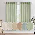 MIULEE Sage Green Linen Curtains 37x72 Inch Length 2 Panels | Window Drapes by MIULEE