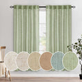 MIULEE Sage Green Linen Curtains 52x72 Inch Length by MIULEE