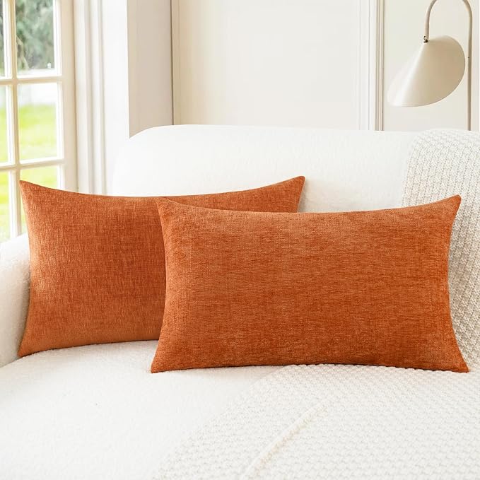 CaliTime Fall Decorative Throw Pillow Covers 26 X 16 Inches Burnt Orange | Pack by CaliTime