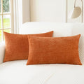CaliTime Fall Decorative Throw Pillow Covers 26 X 16 Inches Burnt Orange | Pack by CaliTime