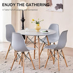 5-Piece Round Dining Table Set, Small 35.5" Kitchen Table Chairs Set of 4 Space - Image 6