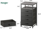 Huuger Night Stand with Charging Station, 4 Drawer Dresser - Image 8