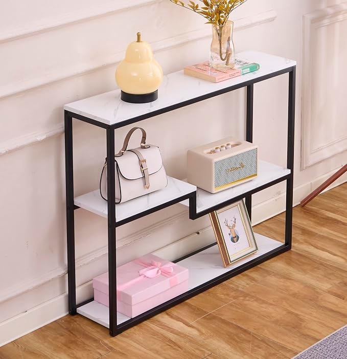 loglus Console Table for Entryway, Faux Marble MDF Sofa Table - Image 5