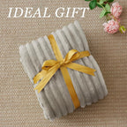 BEDELITE Striped Fleece Throw Blanket, Light Grey, Soft Cozy, Lightweight Warm - Image 6