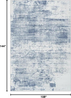 9x12 Area Rugs for Living Room: Washable Abstract Blue White Badroom Carpet | - Image 2