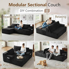 96" Cloud Sectional Couch with L-Shape Chaise, Modular Comfy Sofa Chaise Longue - Image 7