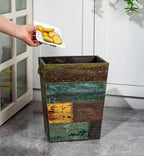 TIMRIS Small Wood Trash Can Wastebasket, Farmhouse Rectangular Garbage Can - Image 7