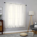 2 Panels Ivory Sheer Curtains 54 Inches Length Window Treatment by OVZME