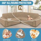 HDCAXKJ Corner Sectional Couch Covers Velvet Stretch L Shape Sofa Cover Soft - Image 5