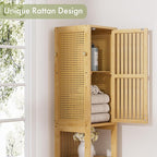 Amazer 70'' Tall Bathroom Storage Cabinet Bamboo, Narrow Storage Cabinet - Image 6