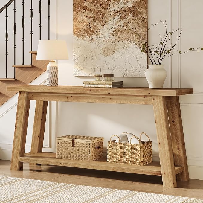 LITTLE TREE 70.9" Solid Wood Console Table - Image 5