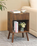 Fultyle Mid Century Modern Nightstand, Wood Bedside Table by Fultyle