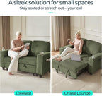 LINSY HOME Loveseat Sofa with Pull Out Couch Chaise: 2-in-1 Convertible 2 - Image 4