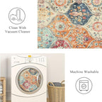 Lahome Moroccan Trellis Washable Area Rugs 5x7, 5x7 Area Rugs - Image 3