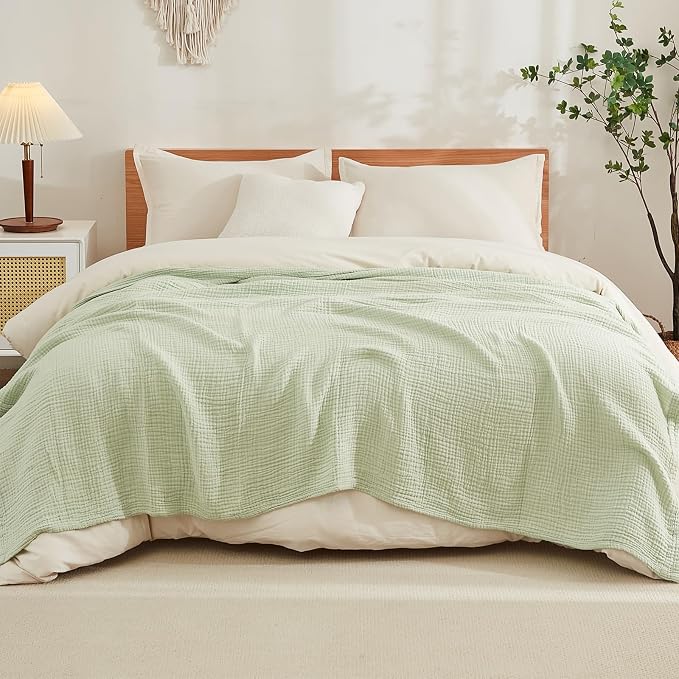 EMME Muslin Blankets for Adults Throw Blanket for Couch Breathable Gauze Soft by EMME