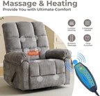 Swivel Rocker Recliner with Massage and Heat, Oversized Rocker Recliner with - Image 3
