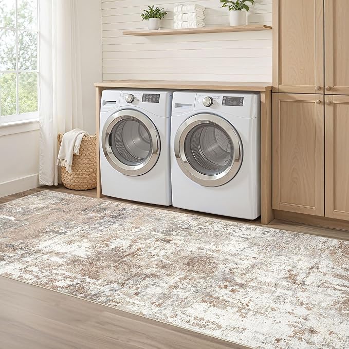 LOONGRUG Runner Rug 2x10 Washable Non-Slip Kitchen Neutral Modern Rug | - Image 7