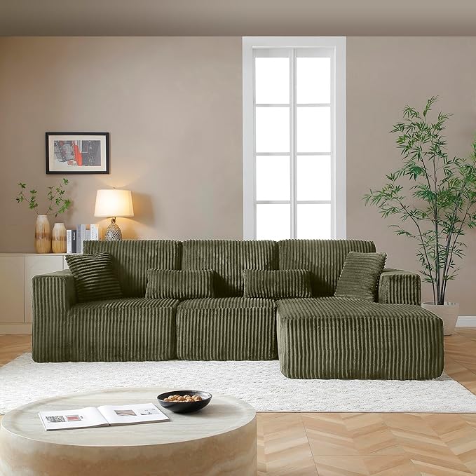 L Shaped Modular Boneless Sectional Couches by Repantes