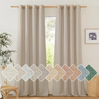NICETOWN Thick polyester and linen Curtains 96 inch Long, Grommet Semi Sheer by NICETOWN