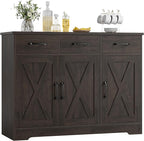 HOSTACK Modern Farmhouse Buffet Sideboard Cabinet, Barn Doors Storage Cabinet by HOSTACK