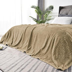 BEDELITE 3D Ribbed Jacquard Brown Blankets Queen Size - Image 2