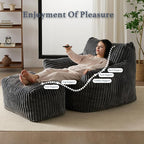 Gericco Oversized Bean Bag Chaise Lounge Chair Indoor - Image 5