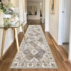 HEBE Hallway Runner Rug 2'x8', Washable Non Slip Kitchen Rug Runner | Soft Boho - Image 7