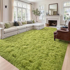 8x10 Extra Large Green Fluffy Area Rug Non-Slip - Image 2