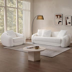 SICOTAS 90.6" Curved Convertible Sofa Couch Bed - Image 9