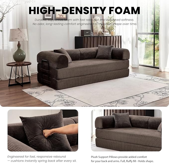 79'' Convertible Sofa Bed, Folding Sleeper Couch - Image 4