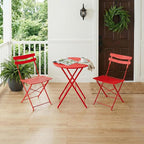GarveeLife 3 Piece Patio Bistro Set, Folding Patio Bistro Table and Chairs Set - Image 7