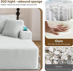 133" Oversized Cloud Boneless Sofa Couch - Image 3