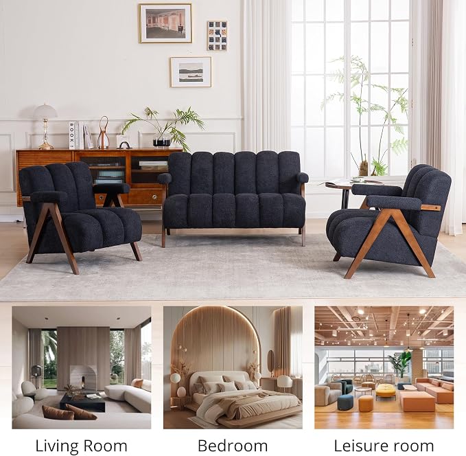 Mid Century Modern Accent Chair Loveseat Sofa - Image 7