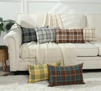 Stellhome Pack of 2 Lumbar Fall Linen Buffalo Check Throw Pillow Covers - Image 6