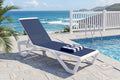 PURPLE LEAF Patio Chaise Lounge Chair Outside Aluminum Plastic Stackable by PURPLELEAF