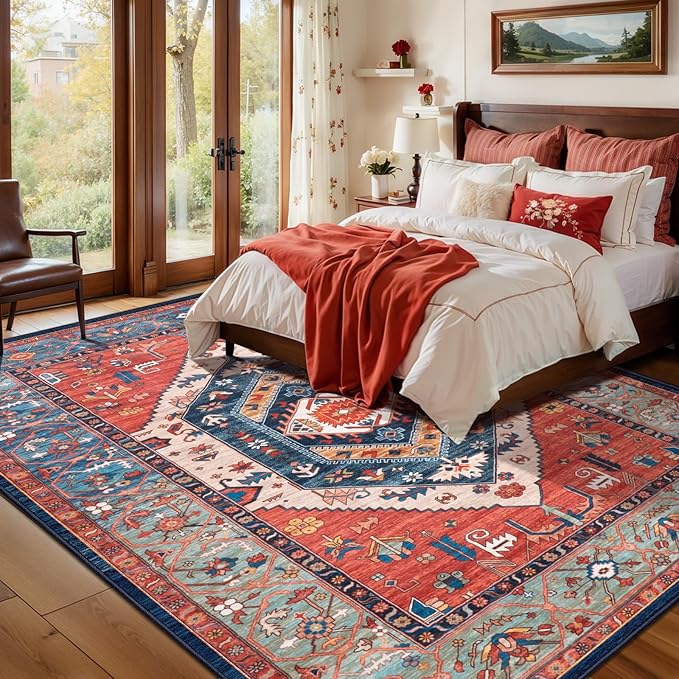 SERISSA 6x8 Washable Non Slip Boho Area Rug - Image 3
