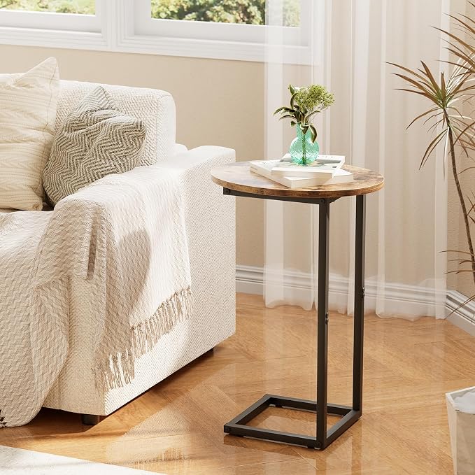C Shaped End Table, Oval Couch Sofa Side Table - Image 6
