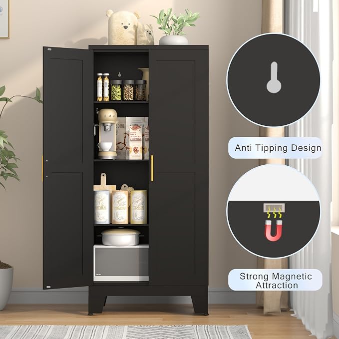 GAIOUS 61.02" Kitchen Pantry Cabinet, Pantry Storage Cabinet - Image 5