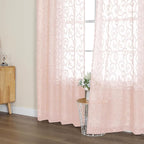 Furman Blush Sheer Curtains, 72 inches Long 2 Panels Set, Light Filtering Top - Image 3