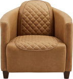 Art Leon Genuine Leather Chair, Mid Century Industrial Accent Arm Chair - Image 6