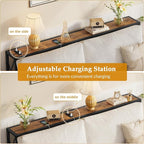 Gewudraw Console Table with Oulets and USB Ports, 55.1" Sofa Table Behind Couch - Image 6