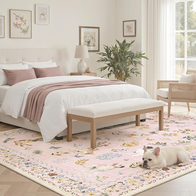 Soalmost Dog 6x9 Pink Area Rugs - Image 3